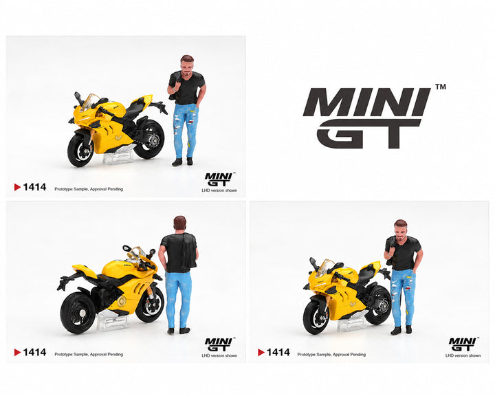 [Preorder] Mini GT 1:64 Ducati Panigale V4 S with Ducati Figure Yellow – Limited Edition MGT01414-L