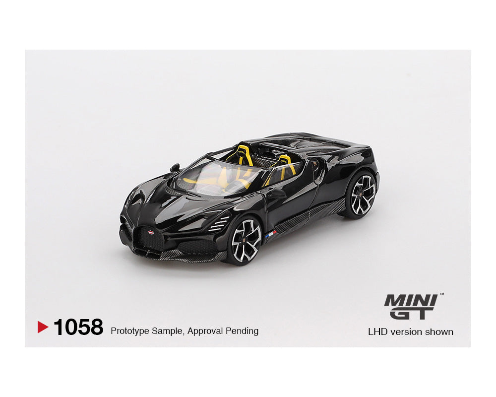 [Preorder] Mini GT 1:64 Bugatti W16 – Mistral Black MGT01058-BL