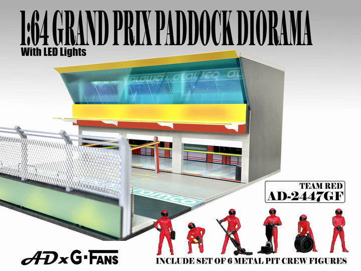 [Preorder] American Diorama 1:64 Grand Prix Paddock Diorama - Team Red AD-2447MJ