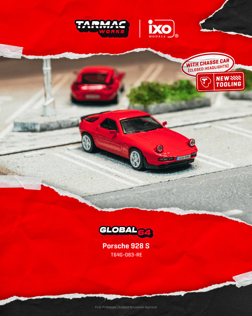 Preorder] Tarmac Works 1:64 Porsche 928 S Red T64G-083-RE
