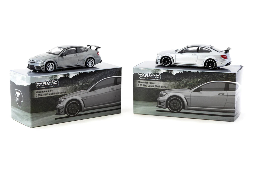 Tarmac Works 1:64 Mercedes-Benz C 63 AMG Coupé Black Series Silver Metallic T64G-009-SL