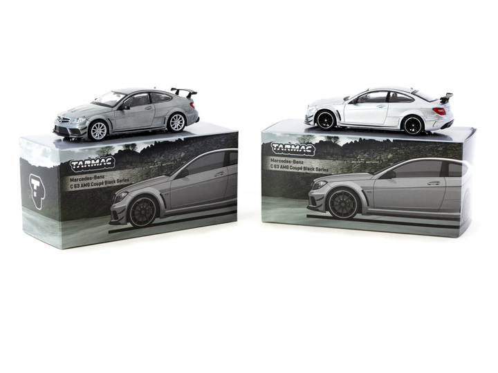 Tarmac Works 1:64 Mercedes-Benz C 63 AMG Coupé Black Series Silver Metallic T64G-009-SL