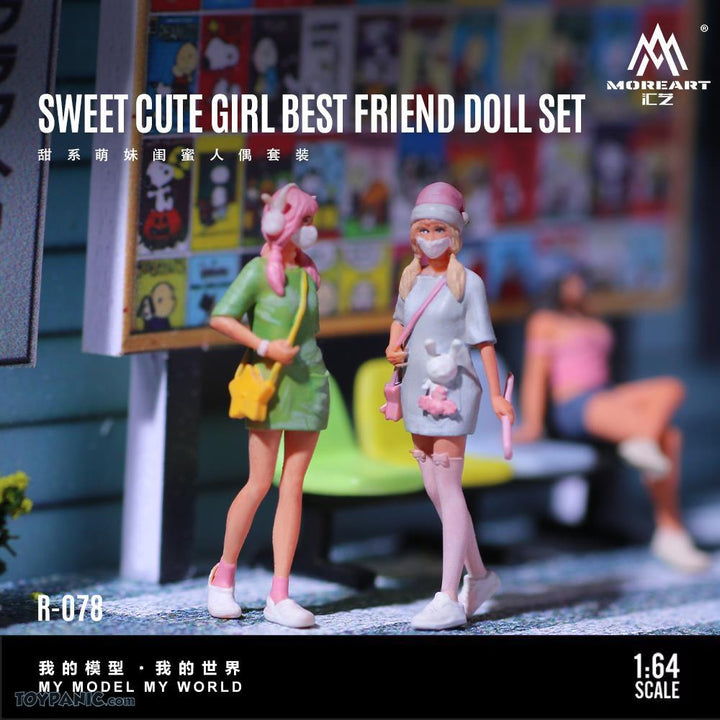 [Preorder] MoreArt 1:64 Sweet Cute Girls Best Friend Doll Set Figures (Set of 2) MO223078