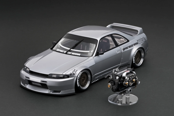 Ignition Model 1:18 PANDEM GT-R (BCNR33) Silver With RB26 engine IG3031