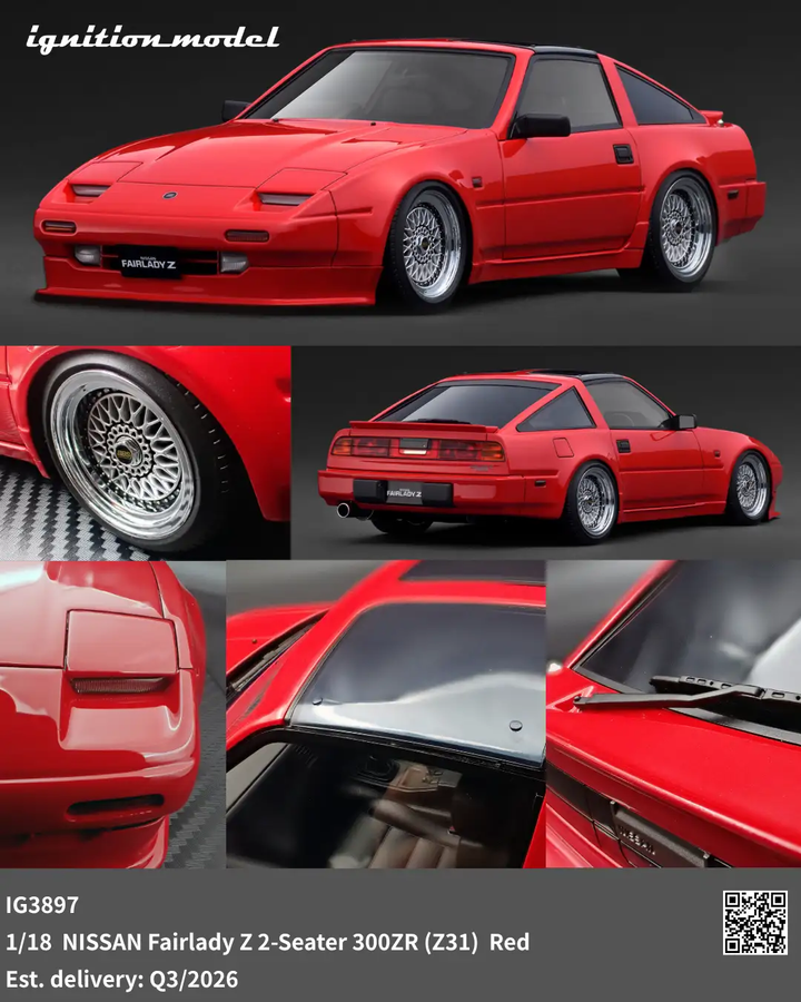[Preorder] Ignition Model 1:18  NISSAN Fairlady Z 2-Seater 300ZR (Z31) Red IG3897