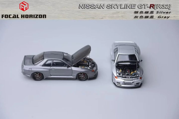 Focal Horizon 1:64 Nissan Skyline GT-R 3rd Generation R32 Japanese Garage Active Modified Version Carbon-Hood (2 Colours)