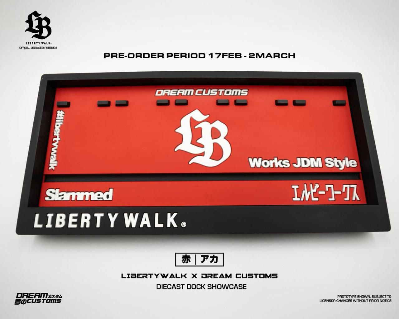 Dream Customs x Liberty Walk - Diecast Dock Showcase RED – Horizon