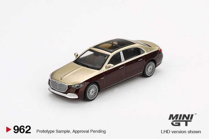 [Preorder] Mini GT 1:64 Mercedes-Maybach S680 Gold / Dark Red Metallic MGT00962