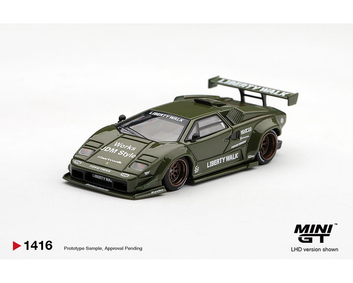 [Preorder] Mini GT 1:64 Lamborghini Countach LB-WORKS Army Green – Limited Edition MGT01416-BL