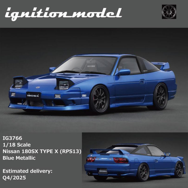 Ignition Model 1:18 Nissan 180SX TYPE X (RPS13) Blue Metallic IG3766