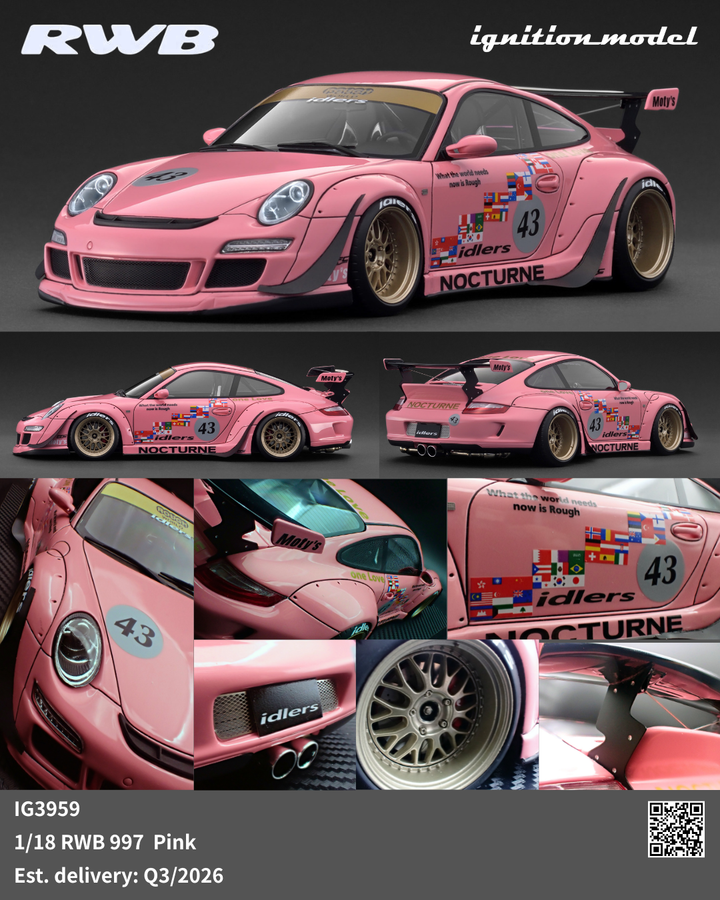 [Preorder] Ignition Model 1:18 Porsche RWB 997 Pink IG3959