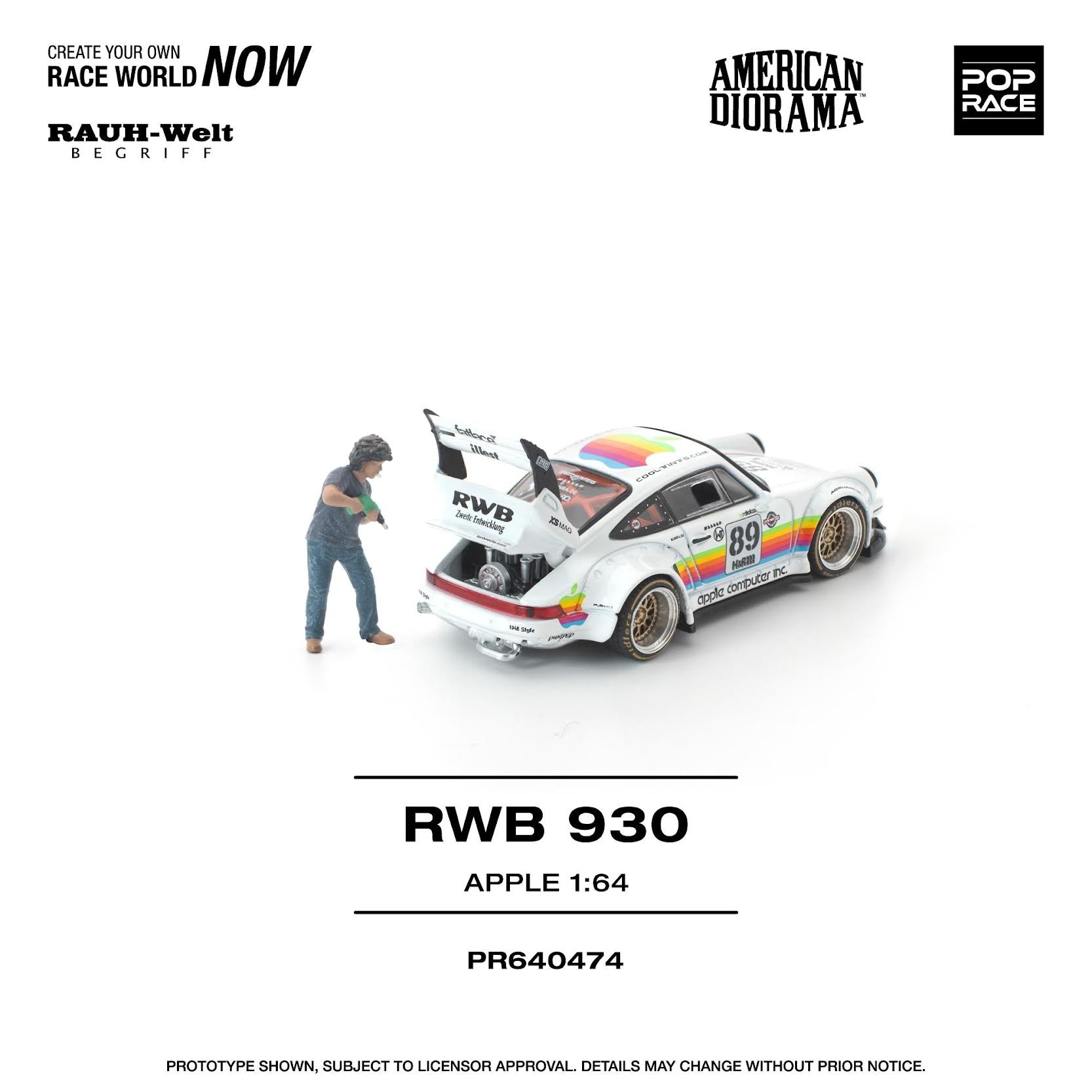 Poprace 1/64 RWB 930 Chase限定 Preorder] POPRACE 1:64 Porsche RWB 930 MATTE BLACK 