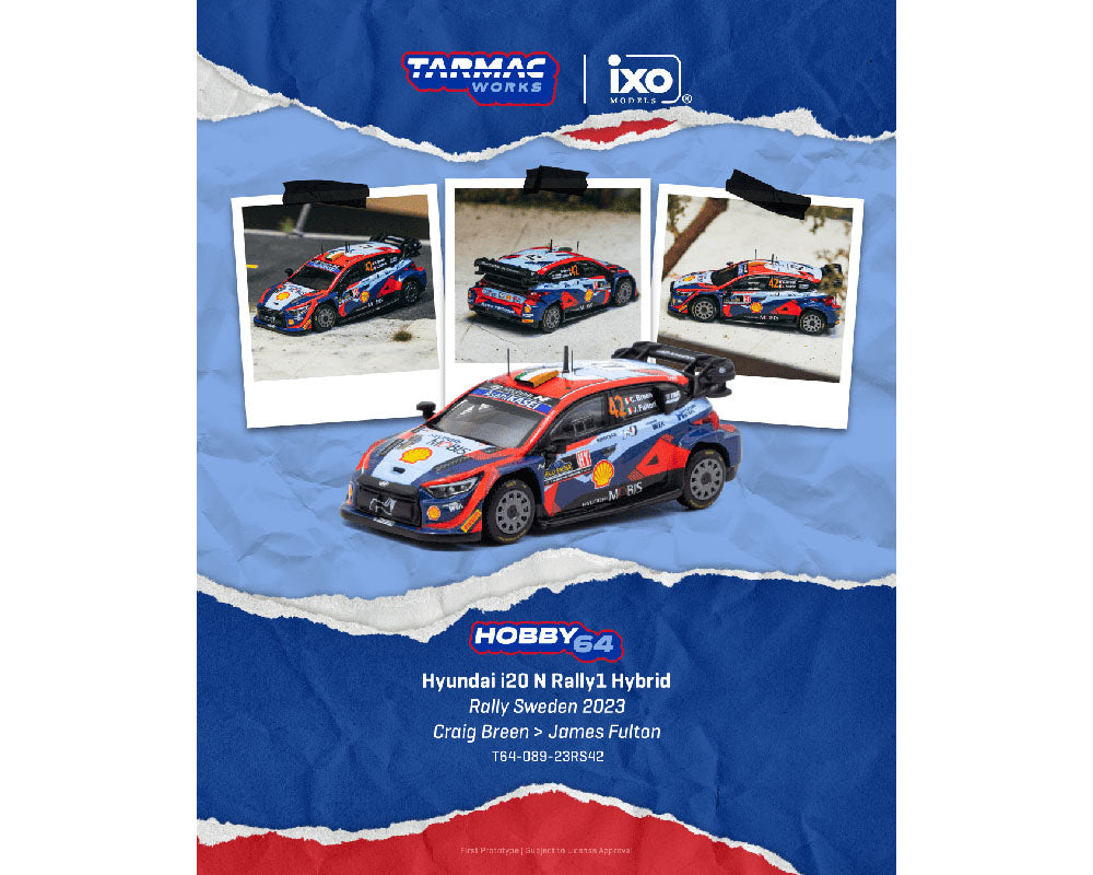 [Preorder] Tarmac Works 1:64 Hyundai i20 N Rally1 Hybrid Rally Sweden 2023 Craig Breen / James Fulton – Hobby64 T64-089-23RS42