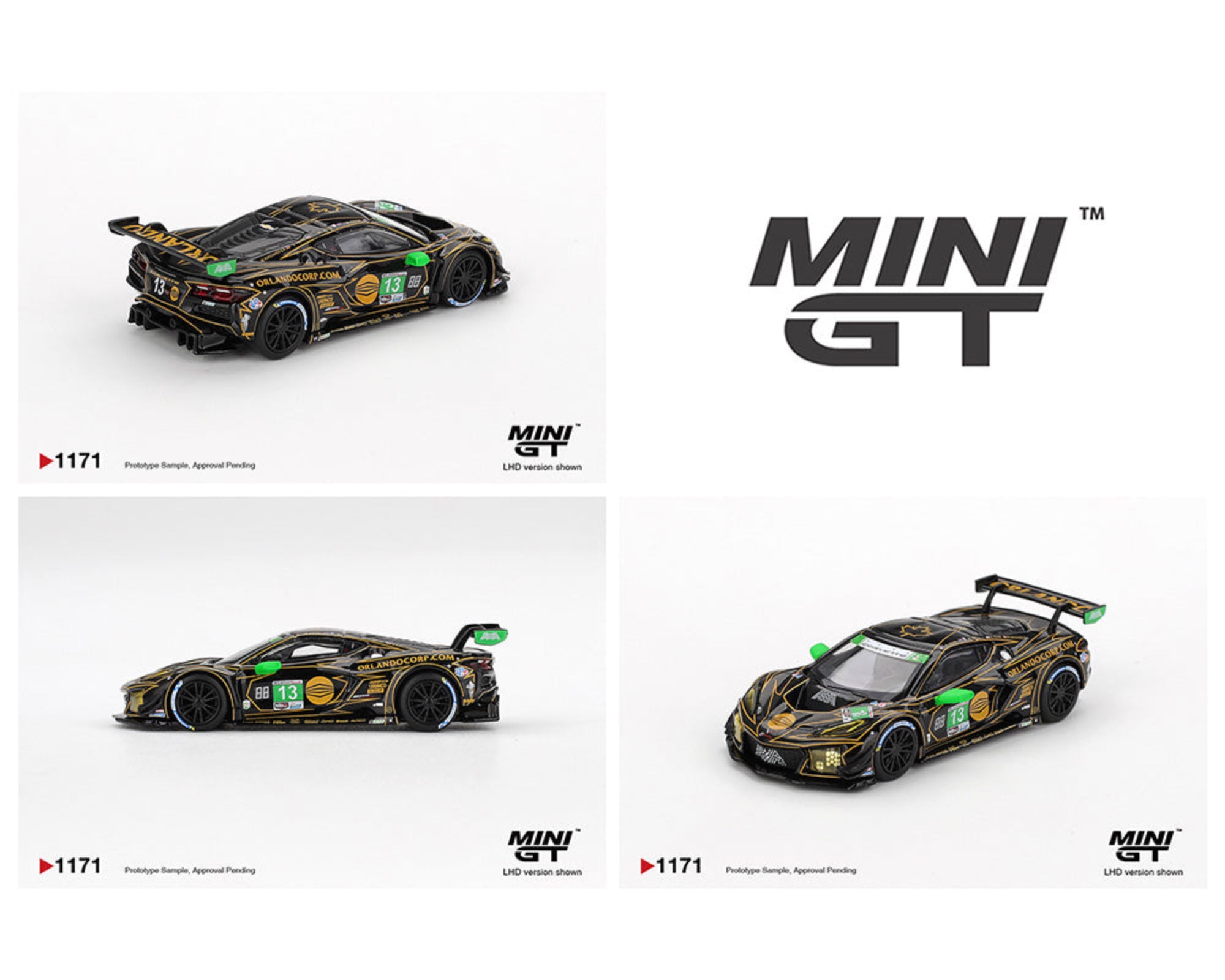 MINI GT 迷彩柄ミニカー Preorder] Mini GT 1:64 Chevrolet Corvette Z06 GT3.R #13 AWA 2025