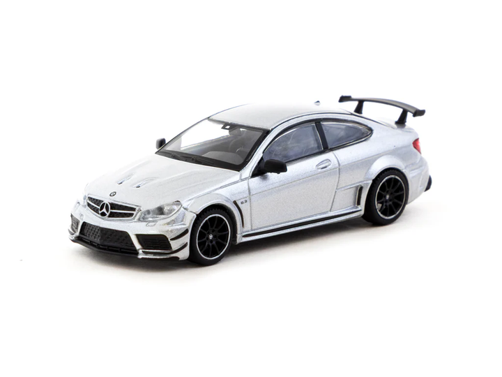 Tarmac Works 1:64 Mercedes-Benz C 63 AMG Coupé Black Series Silver Metallic T64G-009-SL