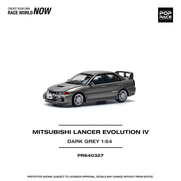 [Preorder] POPRACE 1:64 MITSUBISHI LANCER EVOLUTION IV DARK GREY PR640327