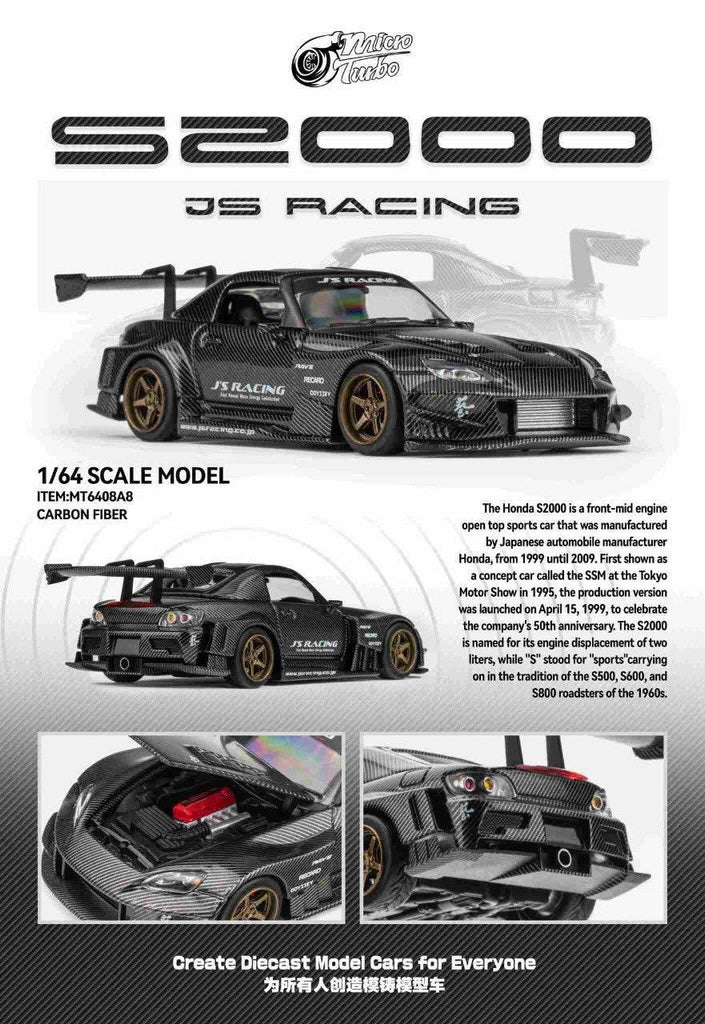 Microturbo 1:64 Custom S2000 JS Racing - Carbon Fiber Black