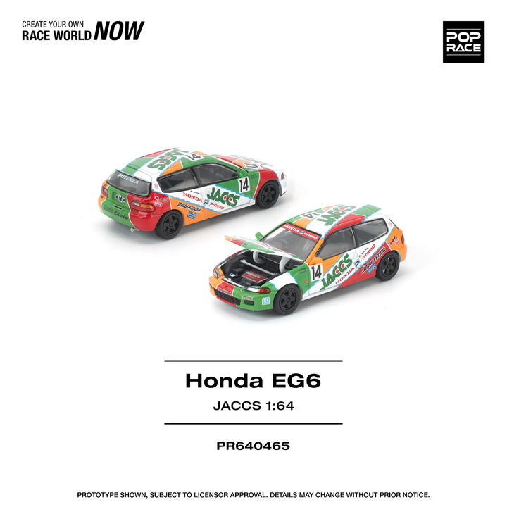 [Preorder] POPRACE 1:64 HONDA CIVIC (EG6) JACCS PR640465