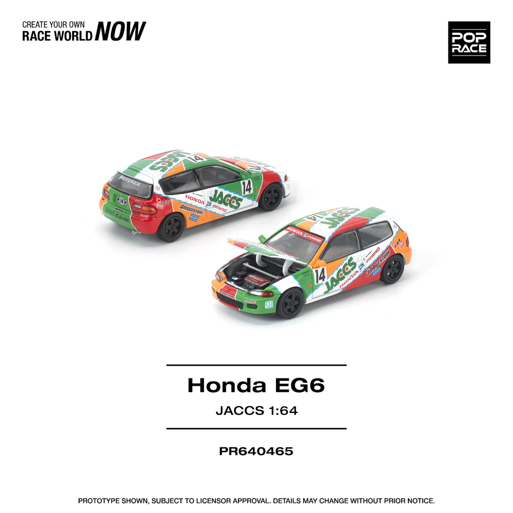 Preorder] POPRACE 1:64 HONDA CIVIC (EG6) JACCS PR640465 – Horizon