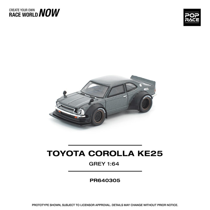 [Preorder] POPRACE 1:64 TOYOTA COROLLA KE 25 MATTE GREY PR640305