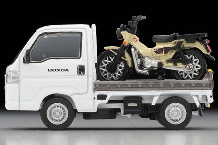 [Preorder] Tomytec TLVN 1:64 Honda Acty Truck Motorcycle Shop Specification (White) with Honda CT125 Hunter Cub