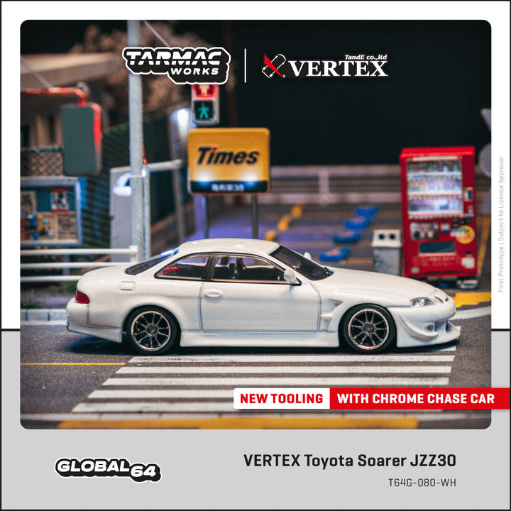 [Preorder] Tarmac Works 1:64 VERTEX Toyota Soarer JZZ30 White T64G-080-WH
