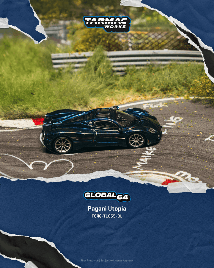 [Preorder] Tarmac Works 1:64 Pagani Utopia Blue Metallic T64G-TL055-BL