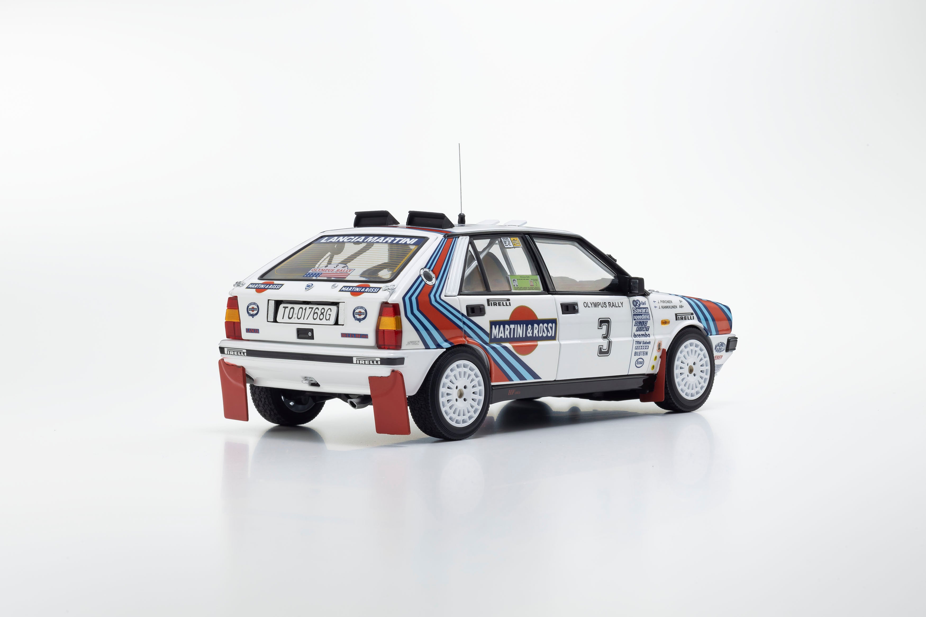Kyosho 1:18 Lancia Delta HF 4WD 1987 Olympus Rally MARTINI ROSSI