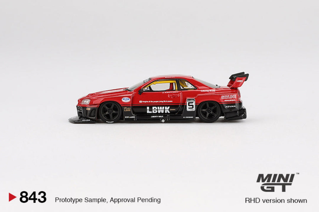 MINIGT 1:64 Nissan LB-ER34 Super Silhouette SKYLINE Red/Black MGT00843 ...