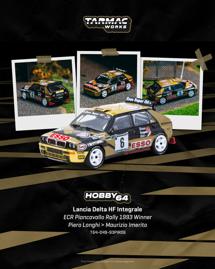 [Preorder] Tarmac Works 1:64 Lancia Delta HF Integrale ECR Piancavallo Rally 1993 Winner Piero Longhi / Maurizio Imerito T64-049-93PIR06