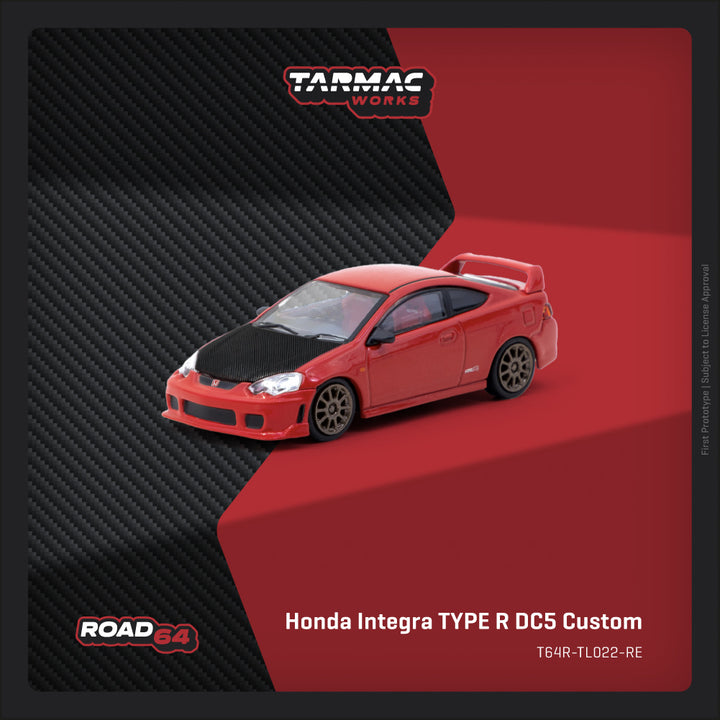 [Preorder] Tarmac Works 1:64 Honda Integra TYPE R DC5 Custom Red - licensed by Honda T64R-TL022-RE