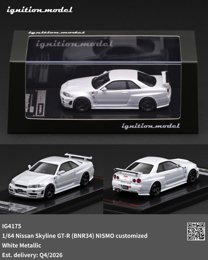 [Preorder] Ignition Model 1:64 Nissan Skyline GT-R (BNR34) NISMO customized White IG4175