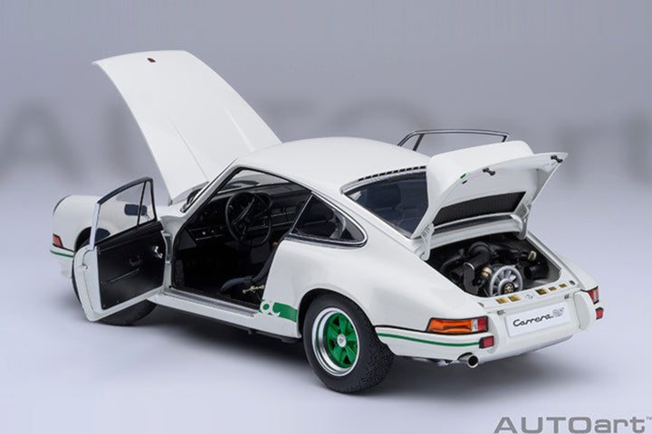 AUTOart 1:18 Porsche 911 Carrera 2.7 RS Grand Prix White / Green Stripes 78031