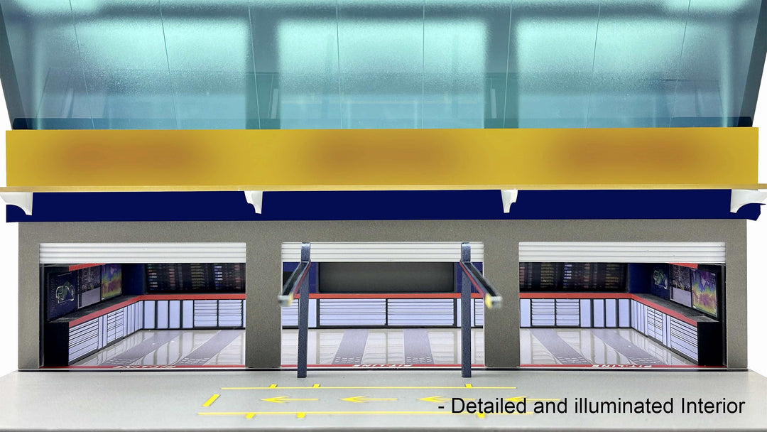 [Preorder] American Diorama 1:64 Grand Prix Paddock Diorama - Team Blue AD-2446MJ