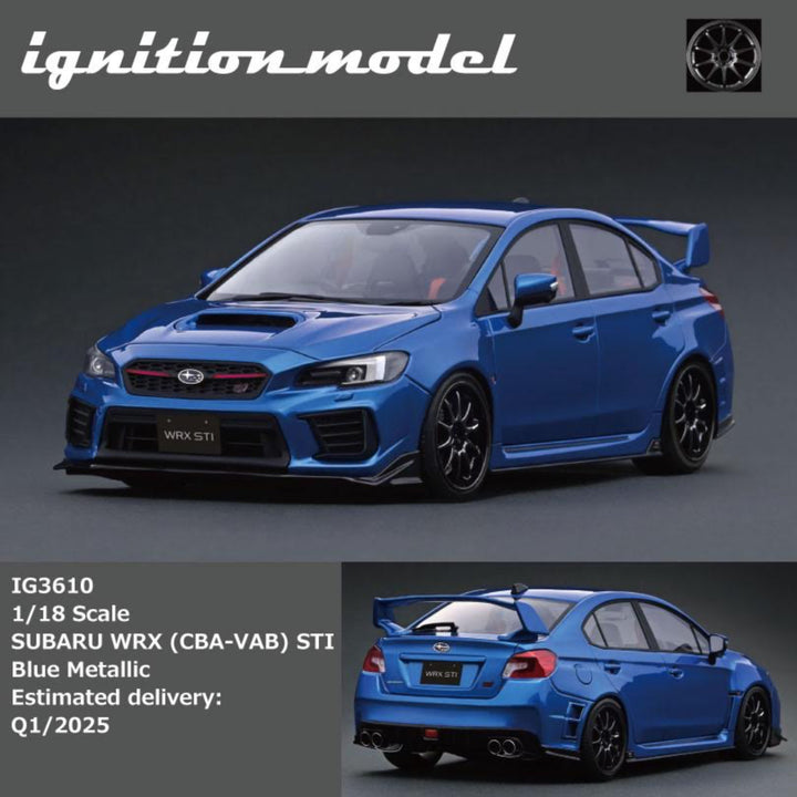 [Preorder] Ignition Model 1:18 SUBARU WRX (CBA-VAB) STI Metallic Blue IG3610