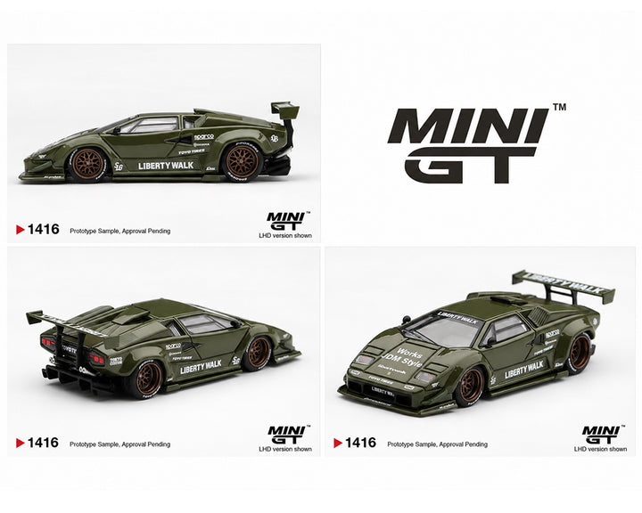 [Preorder] Mini GT 1:64 Lamborghini Countach LB-WORKS Army Green – Limited Edition MGT01416-BL