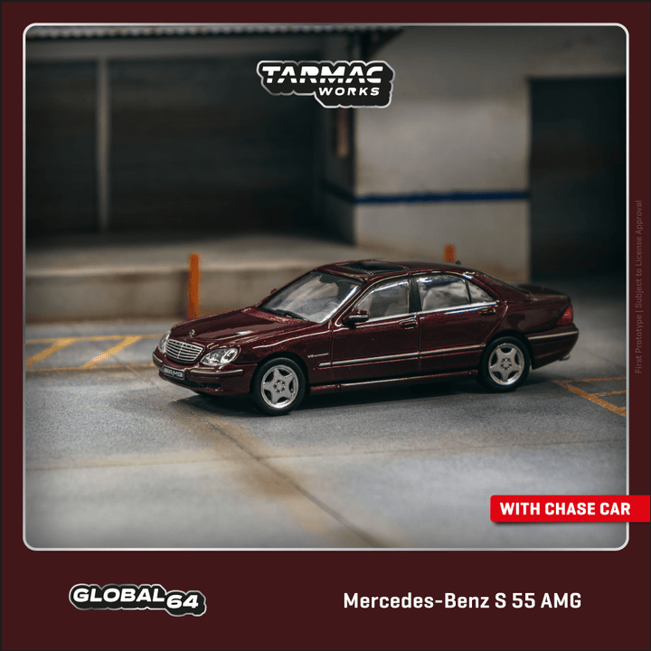 Tarmac Works 1:64 Mercedes-Benz S 55 AMG Bordeaux Red Metallic T64G-072-BO