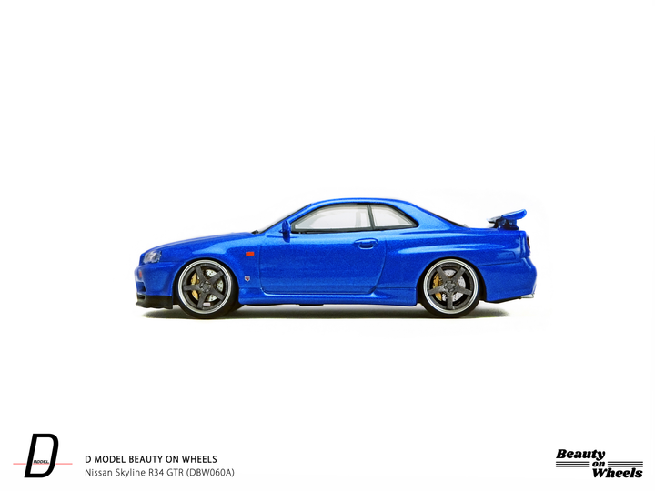 [Preorder] D MODEL BEAUTY ON WHEELS 1:64 Nissan Skyline R34 GTR Blue DBW060A