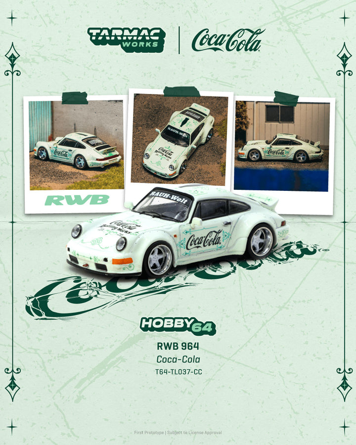 [Preorder] Tarmac Works 1:64 Porsche RWB 964 Coca-Cola T64-TL037-CC