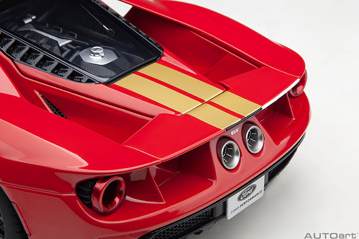 AUTOart 1:18 Ford GT Heritage Edition Alan Mann Red w/Gold Stripes