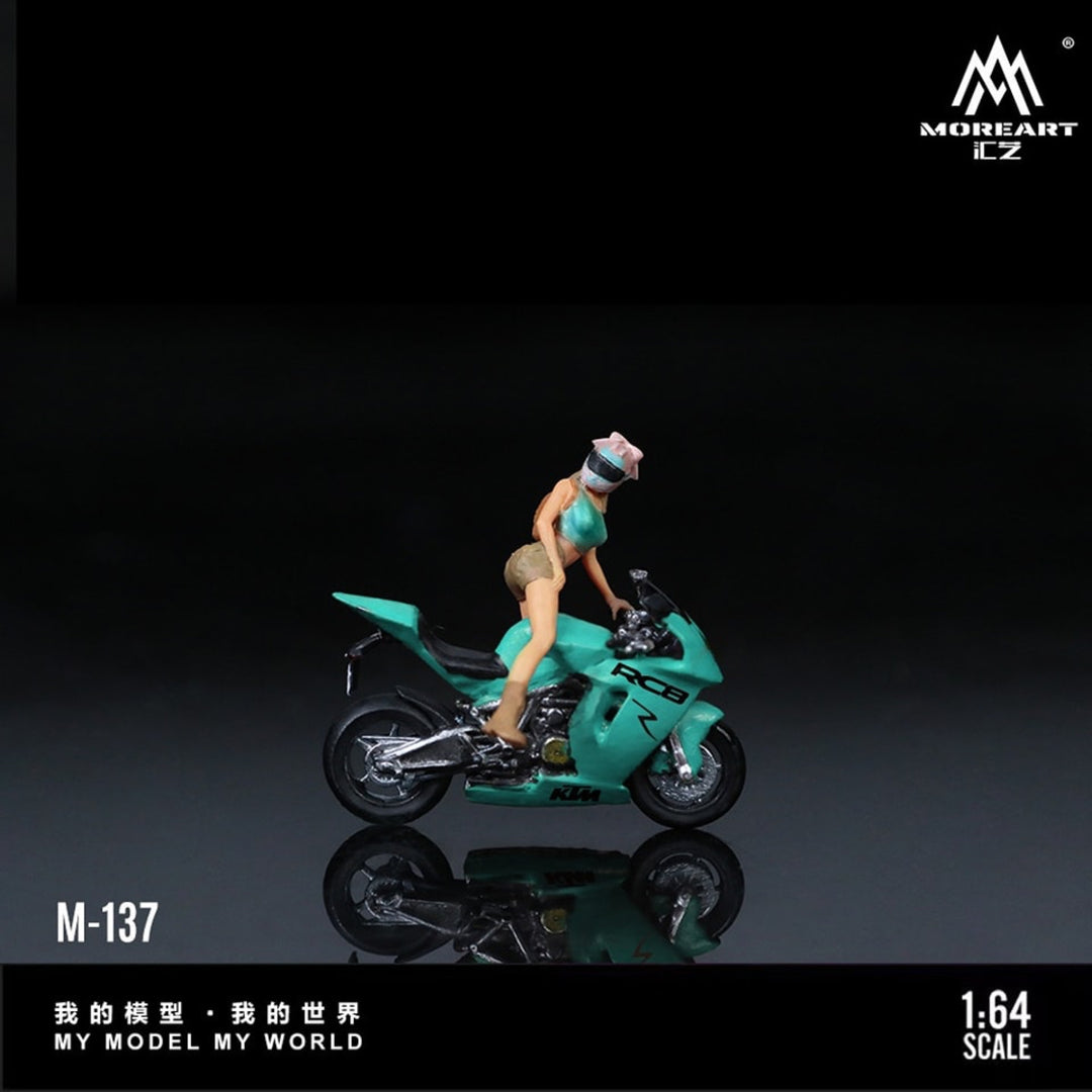 MoreArt 1:64 KTM1190 TIFFANY BLUE GIRL MOTORCYCLE DOLL MO222137