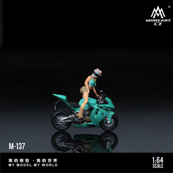 MoreArt 1:64 KTM1190 TIFFANY BLUE GIRL MOTORCYCLE DOLL MO222137