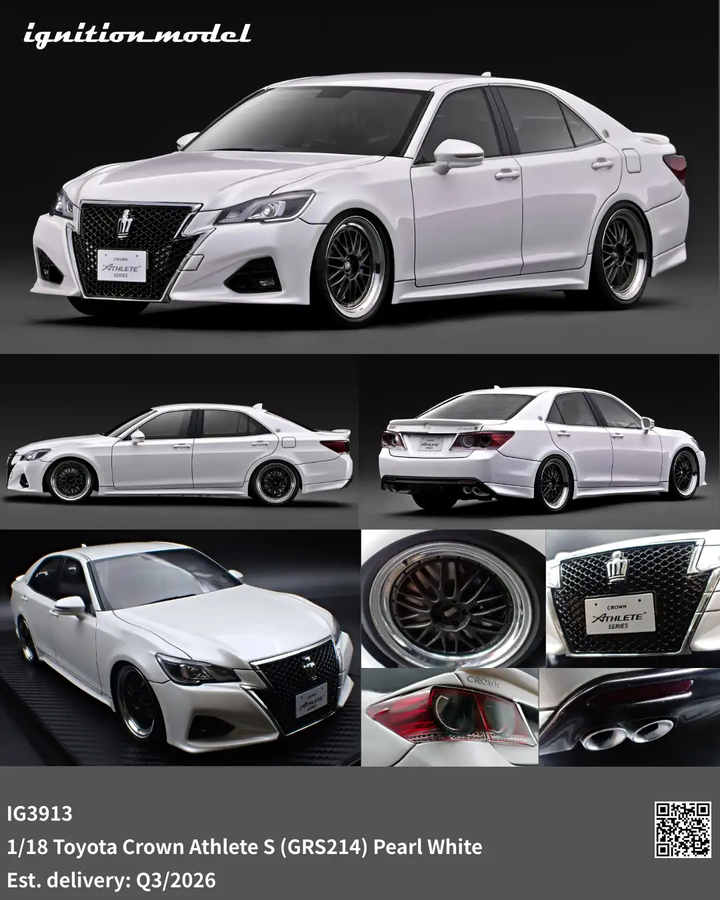 Ignition Model 1:18 Toyota Crown Athlete S (GRS214) Pearl White