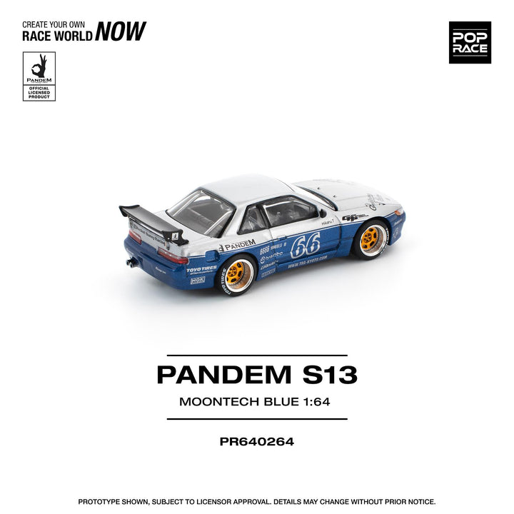[Preorder] POPRACE 1:64 PANDEM NISSAN SILVIA S13 MOONTECH BLUE PR640264
