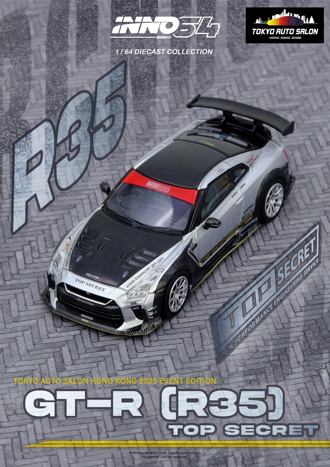 INNO64 1:64 NISSAN TOP SECRET SKYLINE GTR BCNR33 AND GTRR35 SET