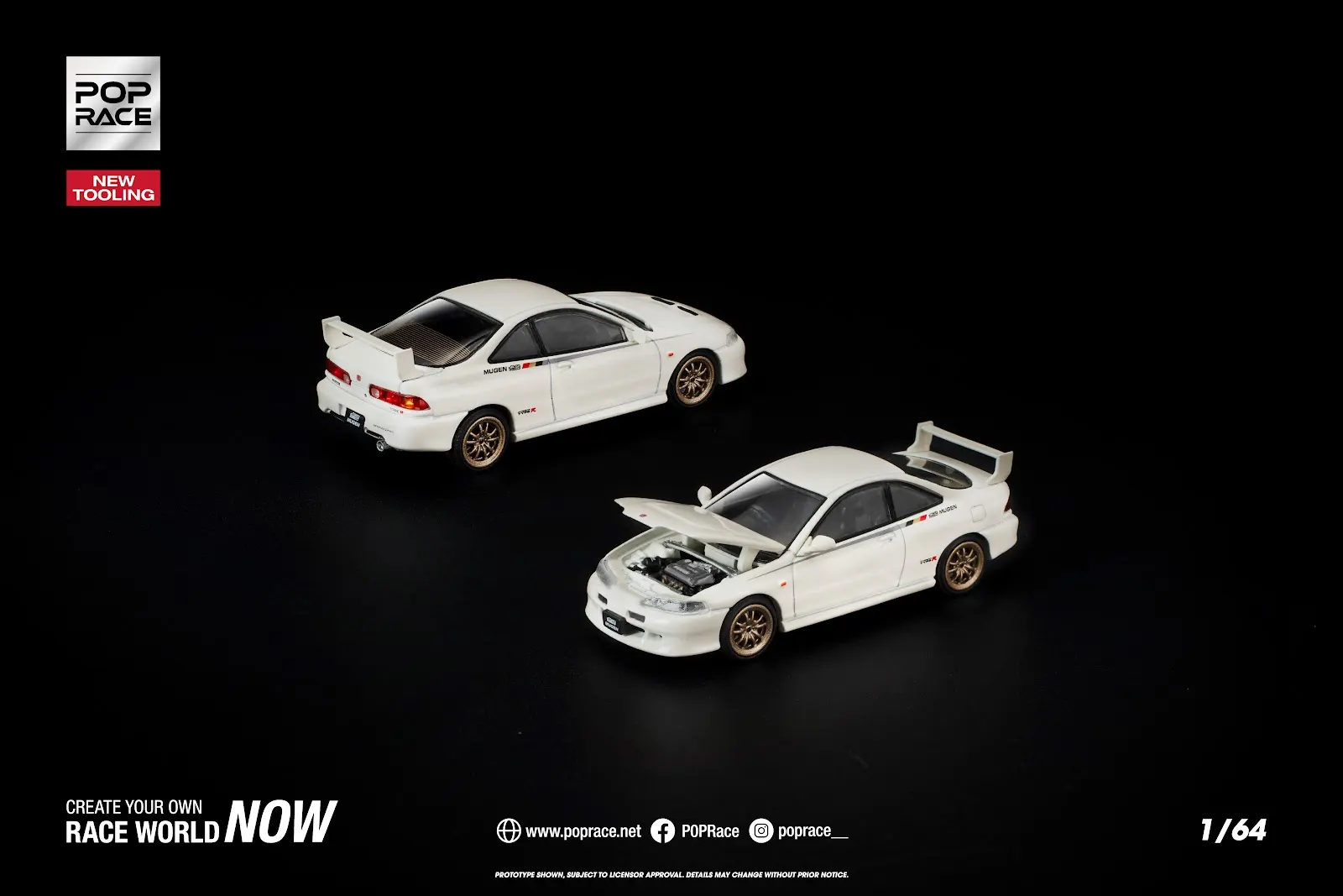 Preorder] POPRACE 1:64 HONDA MUGEN DC2 WHITE PR640307 – Horizon