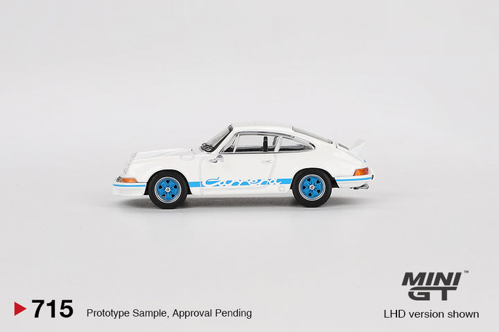 [Preorder] Mini GT 1:64 Porsche 911 Carrera RS 2.7 Grand Prix White with Blue Livery