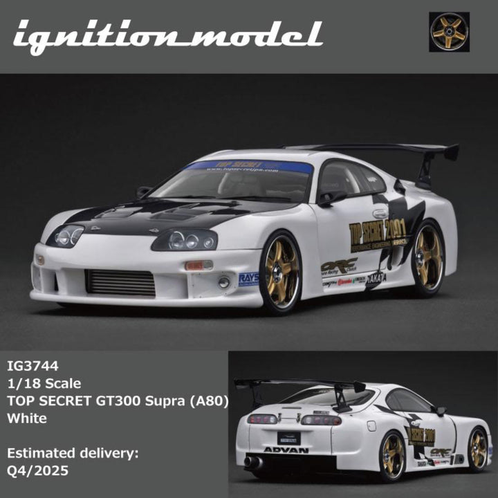 [Preorder] Ignition Model 1:18 TOP SECRET GT300 Supra (A80) White IG3744