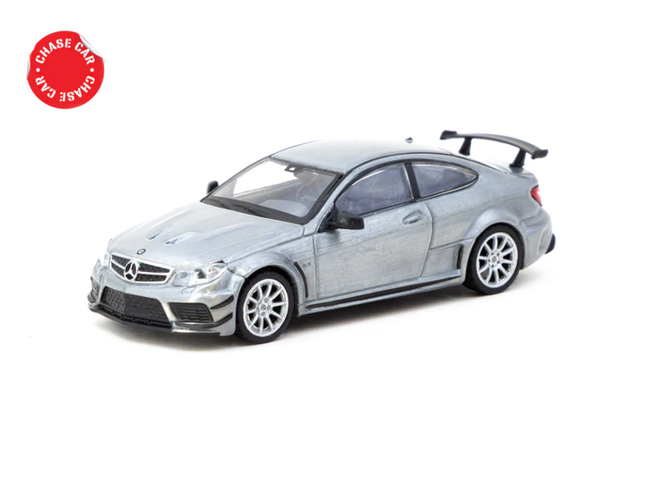 Tarmac Works 1:64 Mercedes-Benz C 63 AMG Coupé Black Series Silver Metallic T64G-009-SL