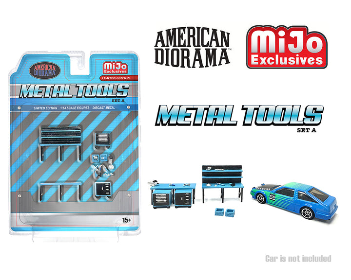 [Preorder] American Diorama 1:64 Metal Tools Set A Blue – Mijo Exclusives AD-2449MJ